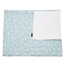 嬰兒用可愛圖案超細纖維毛毯 棉花糖兔子款, 薄荷綠