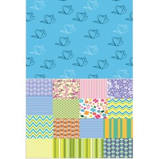 Roem Design 矽膠餐墊 木蘭3 薄荷 + 人造花, 混合顏色, 385 x 285 mm, 1個