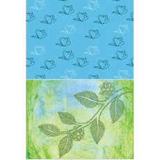 Roem Design 矽膠餐墊 木蘭3 薄荷 + 葉子圖案, 混合顏色, 385 x 285 mm, 1個
