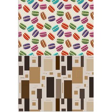 羅安設計 矽膠餐墊 馬卡龍 + 方塊, 混合顏色, 385 x 285 mm, 1個