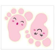 환타스틱스 바닥꾸미기 발바닥 스티커 F-175 왼발 + 오른발 x 5p, 통통핑크