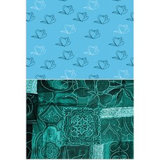 Roem Design 矽膠餐墊, 木蘭3(薄荷綠), 綠色圖案, 385 x 285 x 1 mm, 2個