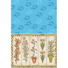 ROEM DESIGN 矽膠餐墊 木蘭3 薄荷綠 + 圓點與花朵, 混合顏色, 385 x 285 mm, 1個