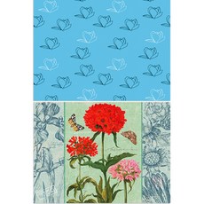 路恩設計 矽膠餐墊 木蘭3 薄荷 + 花朵 青色, 混合顏色, 385 x 285 mm, 1個