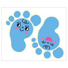 환타스틱스 바닥꾸미기 발바닥 스티커 F-173 5p x 2세트, 통통하늘, 16.5 x 14 cm