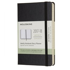 몰스킨 클래식 2018 18M 위클리 다이어리 하드, Black