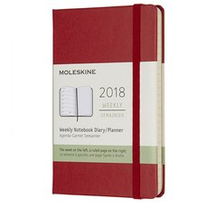 몰스킨 클래식 2018 12M 위클리 다이어리 하드, Scarlet Red