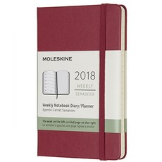 몰스킨 클래식 2018 12M 위클리 다이어리 하드, Berry Rose