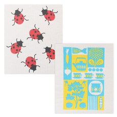 Uniart 北歐抹布2p套組 瓢蟲+下午茶時間, 混色