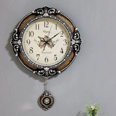 Kidari 靜音復古德圖亞掛鐘, 銀色