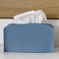 데코토닉 플레인 레더 기본형 티슈커버, 블루