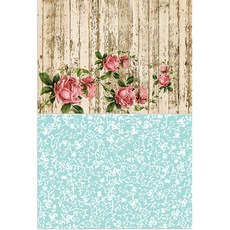 羅恩設計 矽膠餐墊 地板上的玫瑰 + 莖圖案, 混合顏色, 385 x 285 mm, 2個