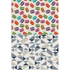 羅安設計 矽膠餐墊 馬卡龍 + 三角形圖案, 混合顏色, 385 x 285 mm, 1個