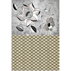 Roem Design 矽膠餐墊 黑色花朵 + 洋蔥內部圖案, 混合顏色, 385 x 285 mm, 1個