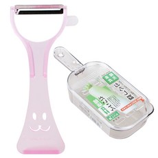 사나다세이코 일본 무즙 강판 + 에코 스탠드 토끼 감자칼, 강판(투명), 감자칼(핑크), 1세트