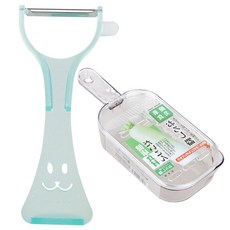 사나다세이코 일본 무즙 강판 + 에코 스탠드 토끼 감자칼, 강판(투명), 감자칼(블루), 1세트