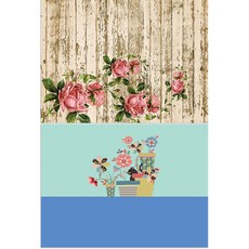 羅恩設計 矽膠餐墊 地板上的玫瑰 + 花叢中的貓咪, 385 x 285 mm, 1, 1個