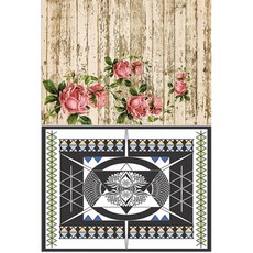 ROEM DESIGN 矽膠餐墊 地板玫瑰 + 無題, 混合顏色, 385 x 285 mm, 2個