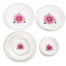 LKmade 水彩花卉骨瓷碗盤, 1套, 粉色的