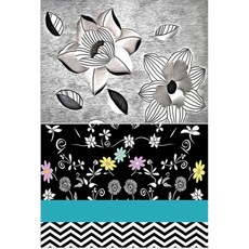 Roem Design 矽膠餐墊 黑花 + 華麗的夜晚, 混合顏色, 385 x 285 mm, 1個