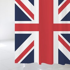 北歐風印花浴簾 SC651+基本款塑膠掛鉤 12入, 1套