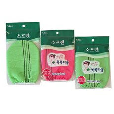 소프렌 벙어리 목욕장갑, 랜덤 발송, 3개, 1개입