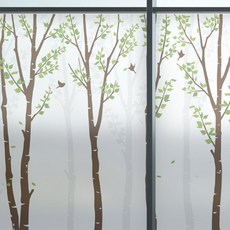 Mungkiwoldeu 高級彩色霧面窗貼 雨林天空, 混合顏色