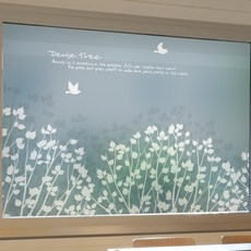 뭉키데코 고급 칼라 안개 창문용 시트지 Dense tree, 스모키블루