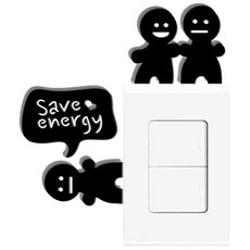 酷 開關壓克力立體重點DIY裝飾貼紙 S20, 黑色