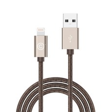 랩씨 애플전용 라이트닝 레더 충전 케이블 A.L 1.8m + 가죽 스냅 홀더, Champagne Gold, 1세트