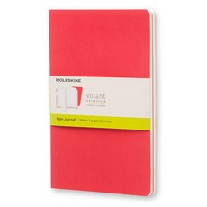 몰스킨 볼란트 저널 플레인 라지 소프트 노트, Geranium Red + Scarlet Red, 1개