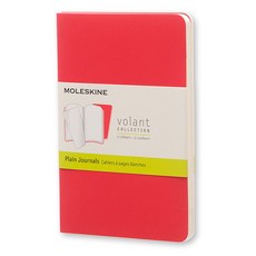 몰스킨 볼란트 저널 플레인 포켓 소프트 노트, Geranium Red + Scarlet Red, 1개