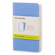 몰스킨 볼란트 저널 플레인 엑스스몰 소프트 노트, Powder Blue + Royal Blue, 1개