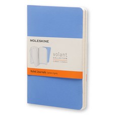 몰스킨 볼란트 저널 룰드 포켓 소프트 노트, Powder Blue + Royal Blue, 1개