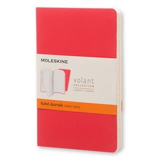 몰스킨 볼란트 저널 룰드 포켓 소프트 노트, Geranium Red + Scarlet Red, 1개