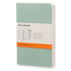 몰스킨 볼란트 저널 룰드 포켓 소프트 노트, Sage Green + Seaweed Green, 1개