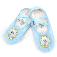 迪士尼女童冰雪奇緣花飾芭蕾舞鞋