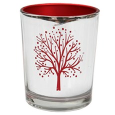 Yankee Candle 小燭臺 銀樹 3入, 紅色