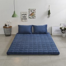 더코이즈 말레이시아 천연 라텍스 매트리스 SS, 로얄블루, 5cm