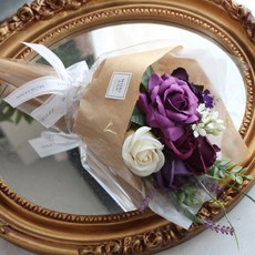 MORIANN 香皂玫瑰法式花束, 復古紫, 1個