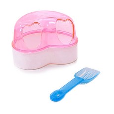 바이셀 햄스터 화장실 + 스쿱 하트, 핑크, 스쿱(랜덤 발송), 1개