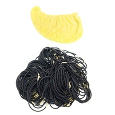 Rumours 快乾吸水毛巾 HU082+黑色細髮圈 HU095 100入, 黃色, 1組