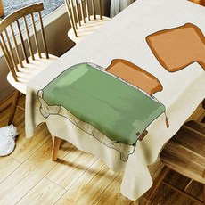 Owliving插畫廚房桌布, 140 x 140 cm, E