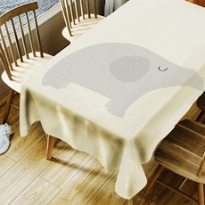 OWL LIVING 簡約插畫桌布, A, 140 x 140 cm