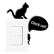 酷 壓克力室內裝飾立體點綴開關貼紙 S24, 黑色