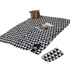 Mom's Art 野餐墊+收納袋 三角形圖, 黑色