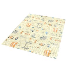 ECOLIFE 2段式折疊印花野餐墊+收納袋, 象牙白