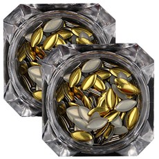 메탈 네일파츠 엘립스 6mm, 골드, 2개