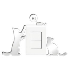 酷 開關裝飾 壓克力立體點綴DIY裝飾貼紙 S49, 銀鏡