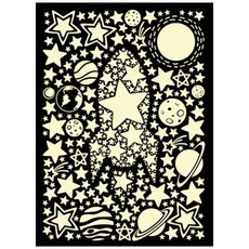 fantastix 夜光室內裝飾貼紙 發光太空船 FDS-21205, 單一顏色, 48 x 67 cm